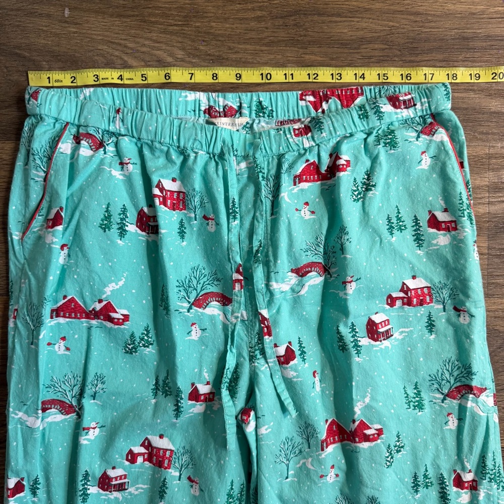 Printfresh Teal Holiday Print Pajama Set with Red Accents - Picture 8 of 13